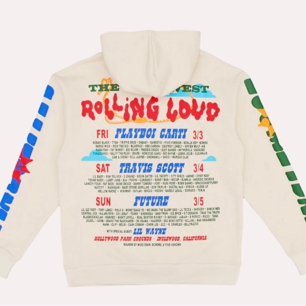 Rolling Lound WILD WEST HOODED SWEATSHIRT CALI 23 MEDIUM - Picture 2 of 6